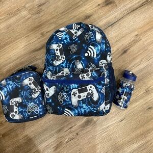 Kids backpack with lunchbox and water bottle